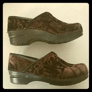 Dansko Brown Velvet Clogs